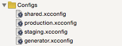 Configs folder in Xcode